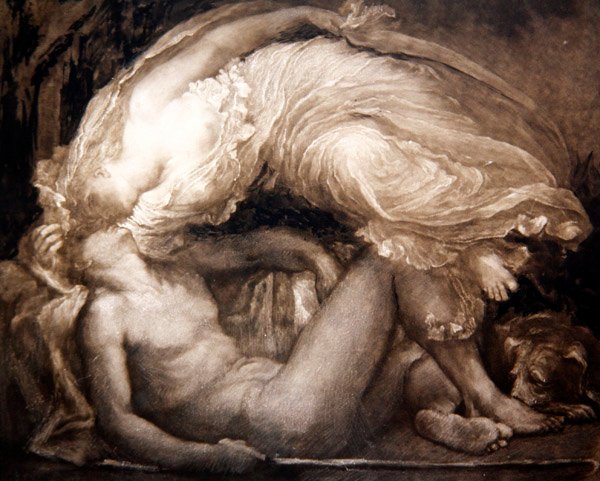 Endymion, kaiverrus Frank Short tekijältä George Frederick (after) Watts