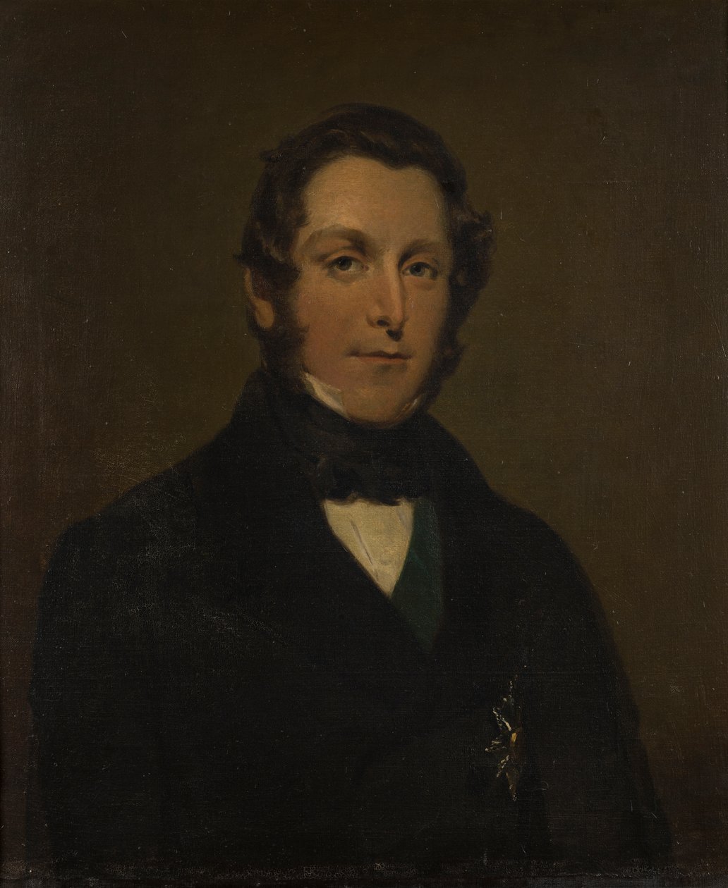 Muotokuva James Andrew Broun Ramsaysta, n. Dalhousien ensimmäinen markiisi (1812-1860), n. 1833-60 (öljy kankaalle) tekijältä George Frederick Clarke