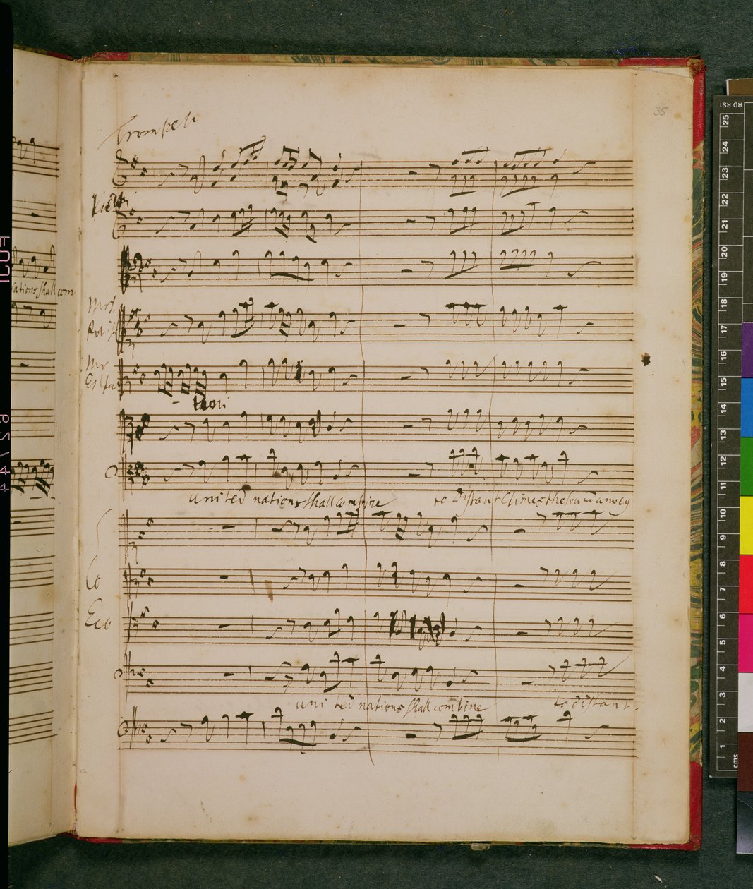 Alkuperäinen partituuri Händelin syntymäpäiväoodille kuningatar Annelle tekijältä George Frederick Handel