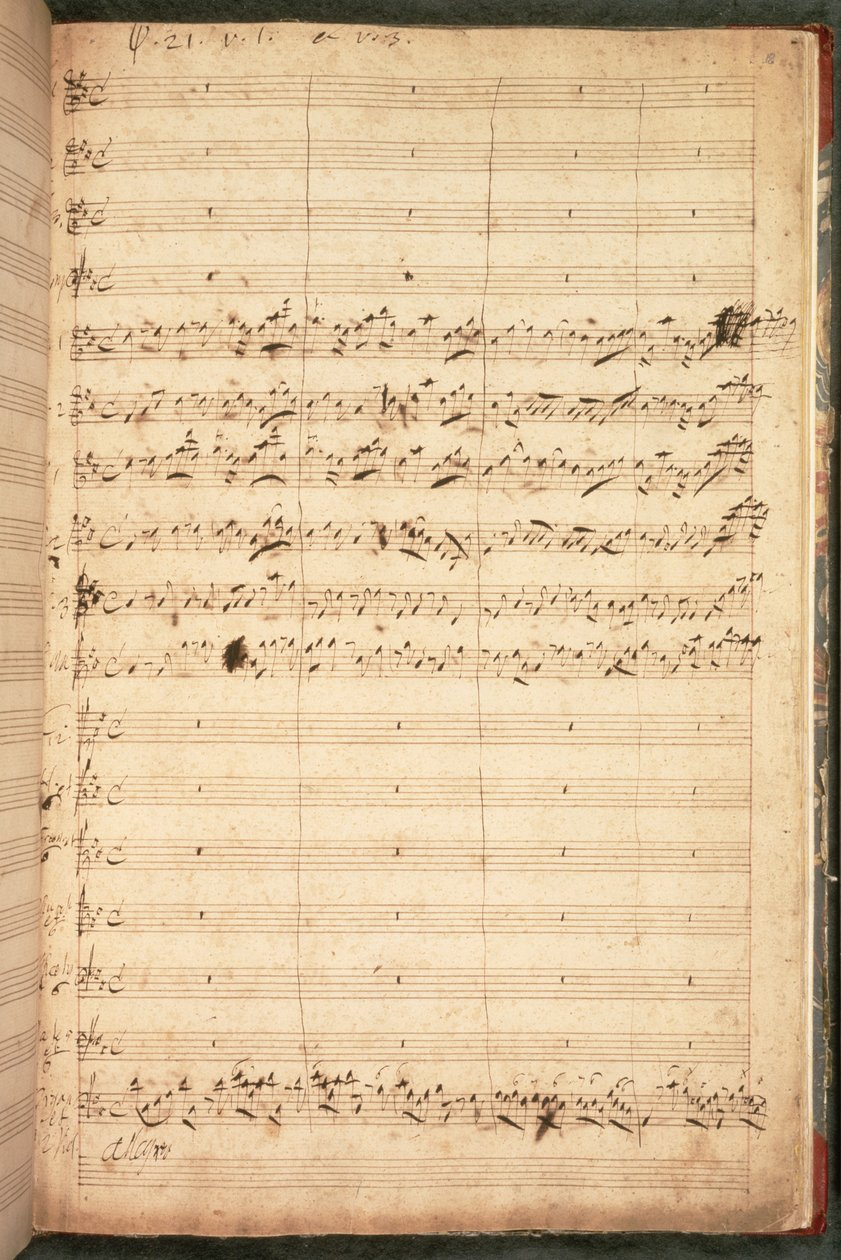 R.M.20.h.5 f18 Alkuperäinen partituuri George II:n ja kuningatar Carolinen kruunauslauluun tekijältä George Frederick Handel