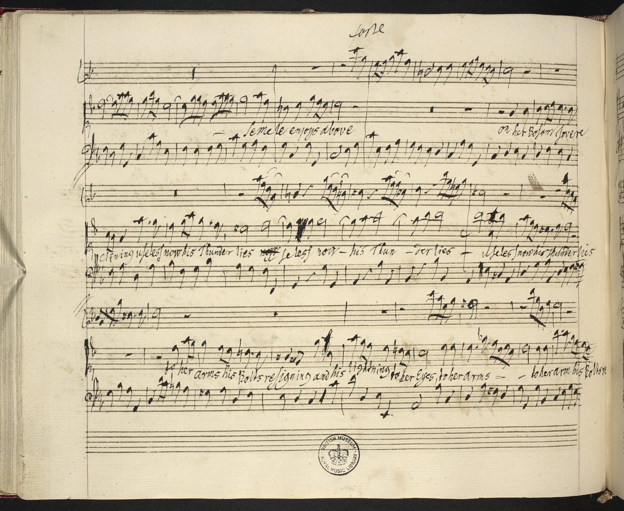 f.44v, Händelin Semelen nimikirjoituspisteet tekijältä George Frederick Handel