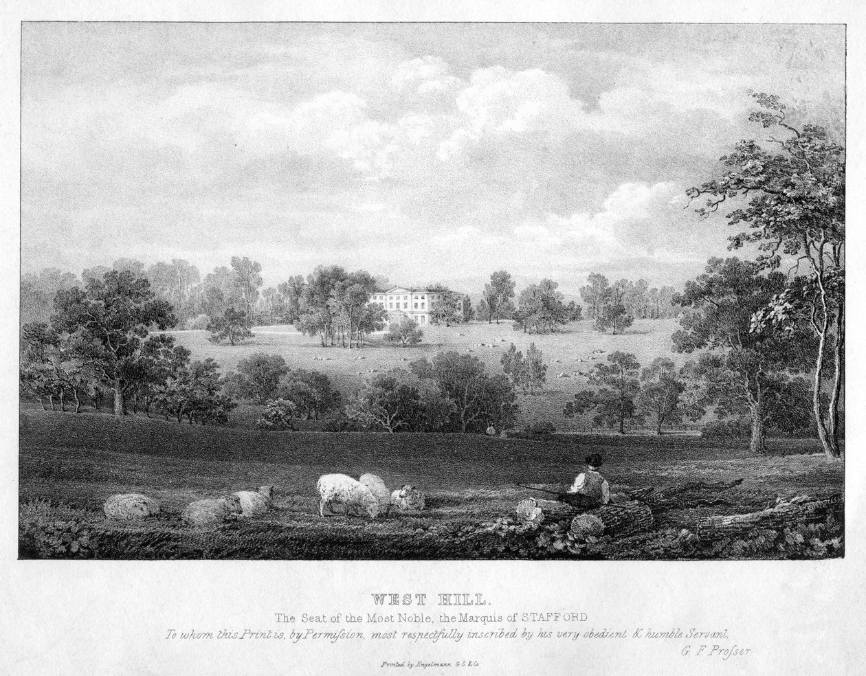 West Hill, lähellä Wandsworthia, Lontoo, 1800-luku. tekijältä George Frederick Prosser