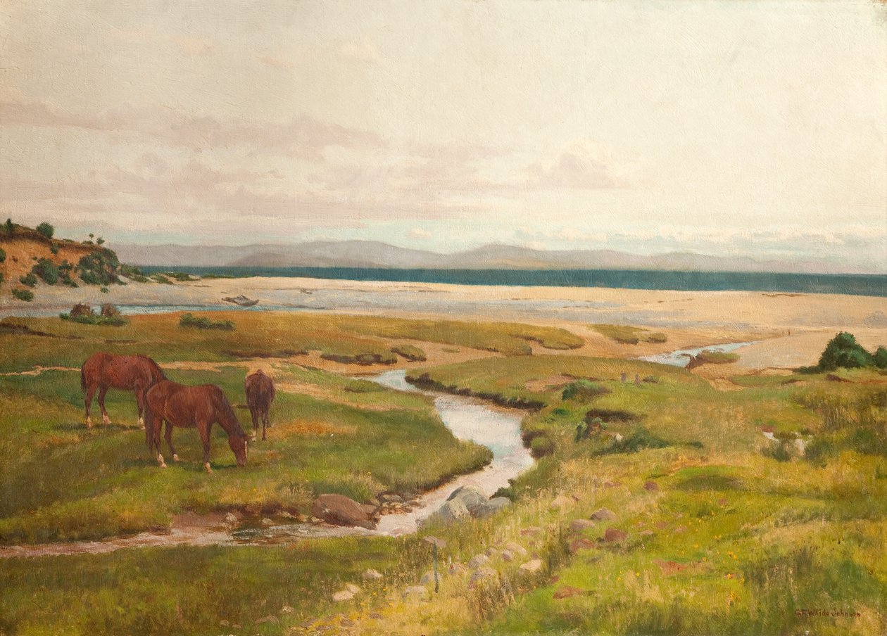 Rantakohtaus hevosten kanssa tekijältä George Frederick Waldo Johnson