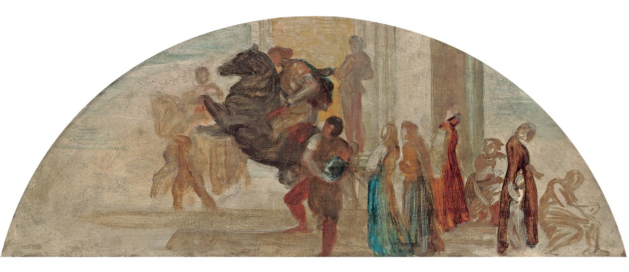 Sävellysluonnos toteuttamattomalle seinämaalaukselle tekijältä George Frederick Watts