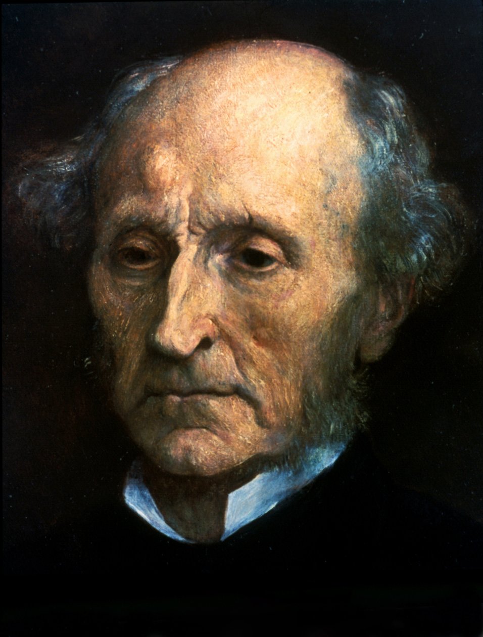 John Stuart Millin muotokuva. Brittiläinen filosofi ja taloustieteilijä 1806–1873. G.F.Wattsin maalaus. Lontoon kansallinen muotokuvagalleria tekijältä George Frederick Watts