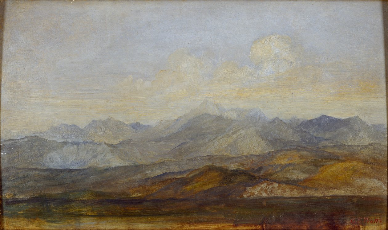 Carrara-vuoret Pisasta, 1845-1846 tekijältä George Frederick Watts