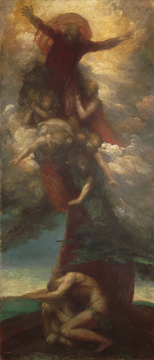 Aadamin ja Eevan irtisanoutuminen, n. 1873-1898 tekijältä George Frederick Watts