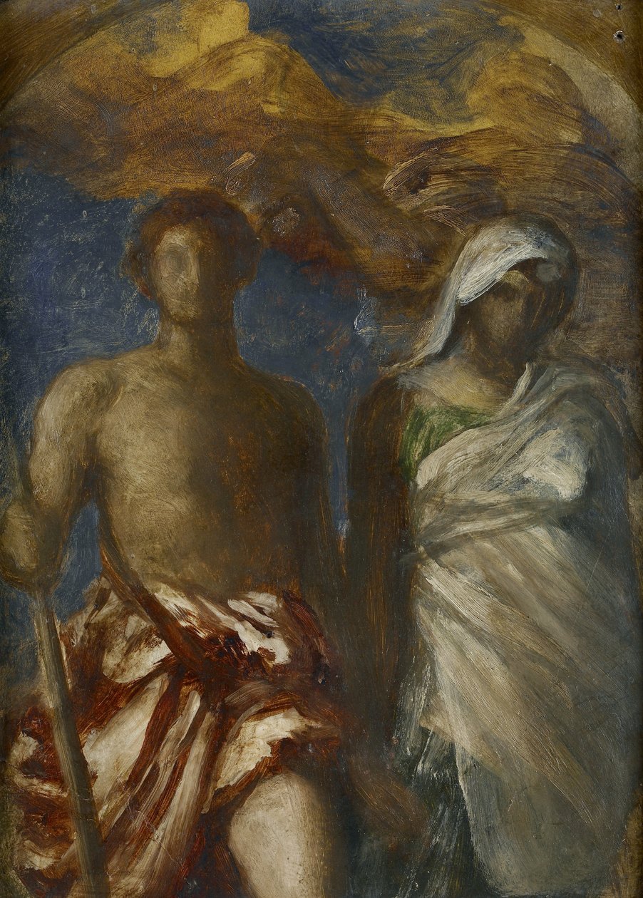 Aika ja kuolema, c. 1868 (öljy pahville) tekijältä George Frederick Watts