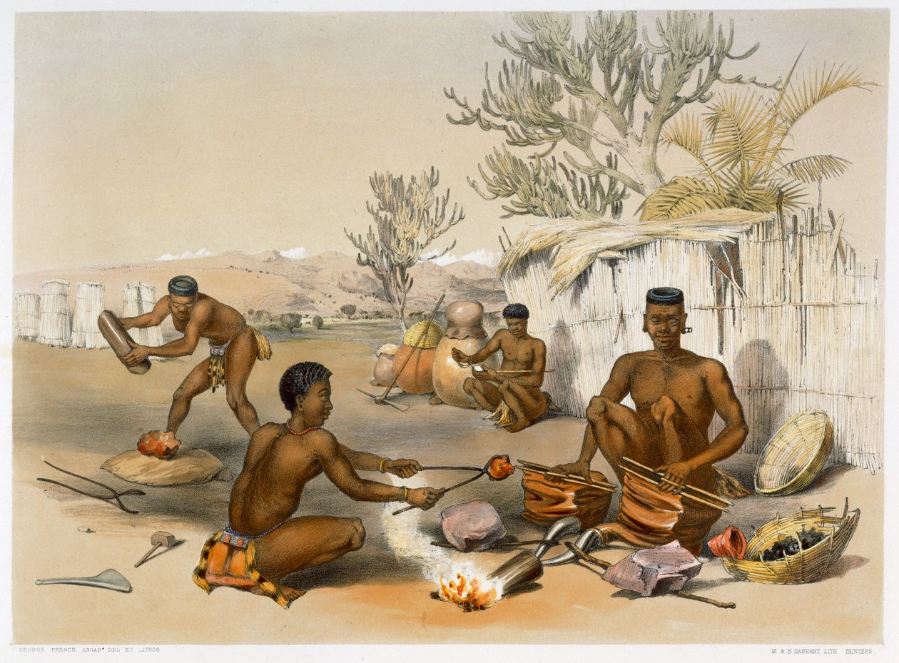 Zulun sepät työssä, 1849 tekijältä George French Angas