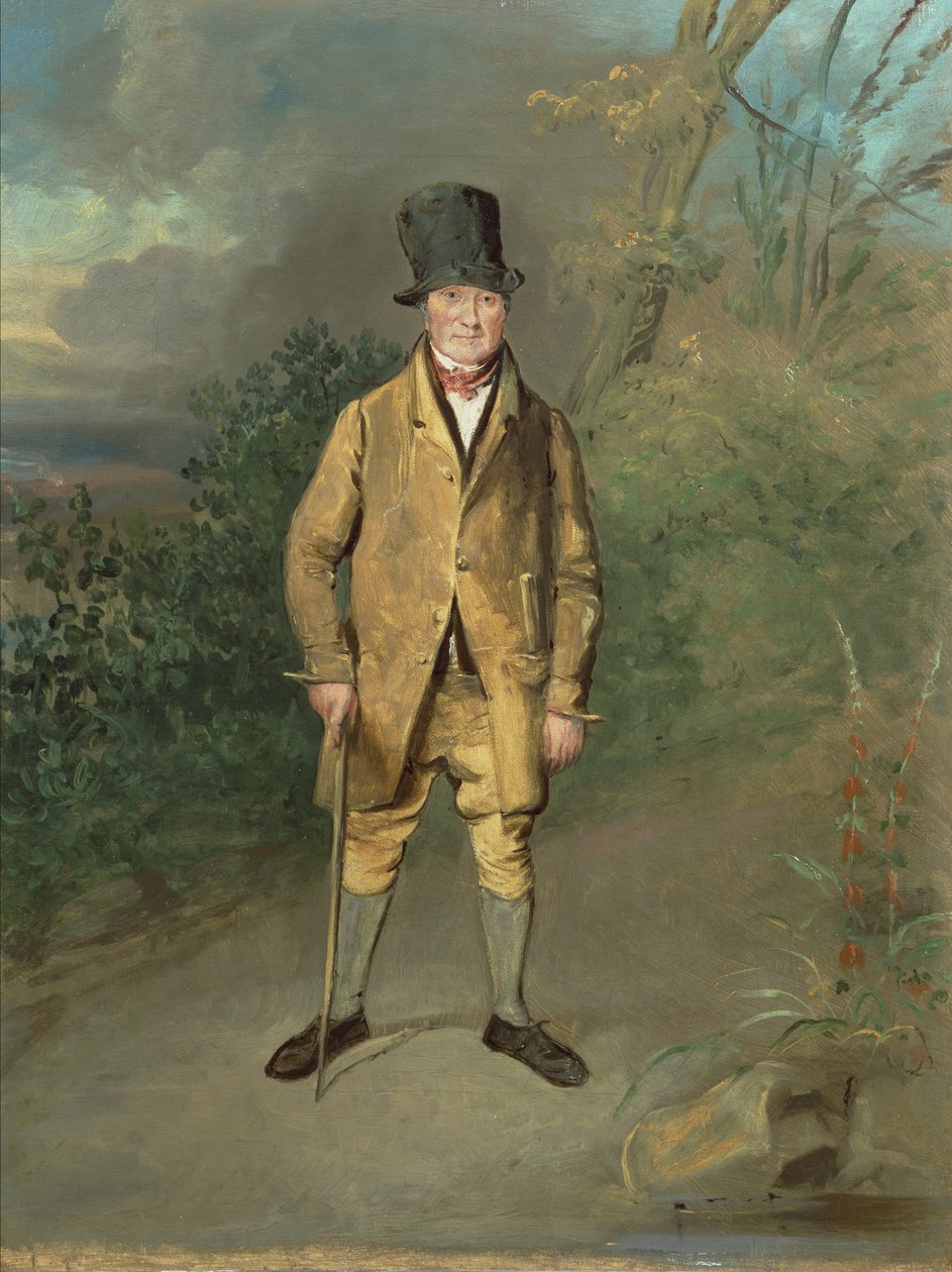 Puutarhurin muotokuva Bramham Parkista, Yorkshiresta, n. 1822 (öljy kankaalle) tekijältä George Garrard