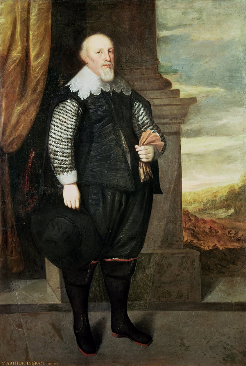 Sir Arthur Ingramin (n.1570-1642) muotokuva 1638 (öljy kankaalle) tekijältä George Geldorp