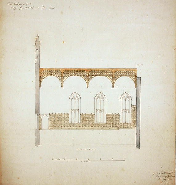 New College Oxford: Suunnittelu uudelle salin katolle tekijältä George Gilbert Scott
