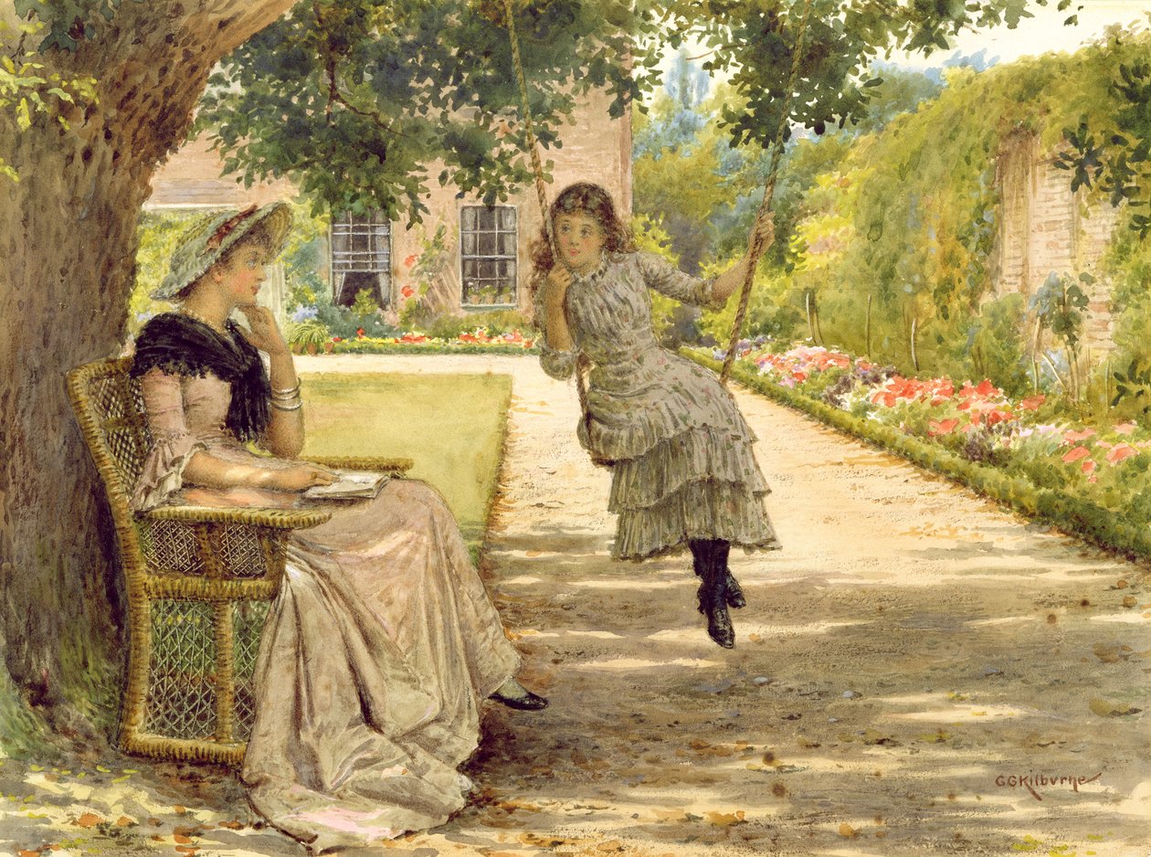Puutarhassa tekijältä George Goodwin Kilburne