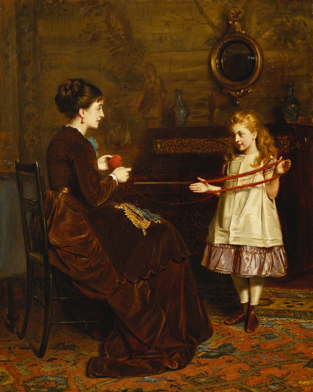 Äidin pieni apulainen, 1874 tekijältä George Goodwin Kilburne