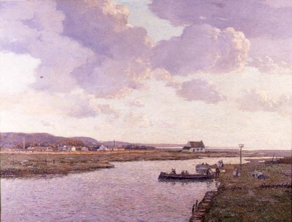 Rhyl Estuary, North Wales (öljy kankaalle) tekijältä George Graham
