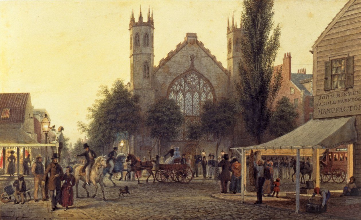 Yönlasku, Pyhän Tuomaan kirkko, New York, noin 1835. tekijältä George Harvey