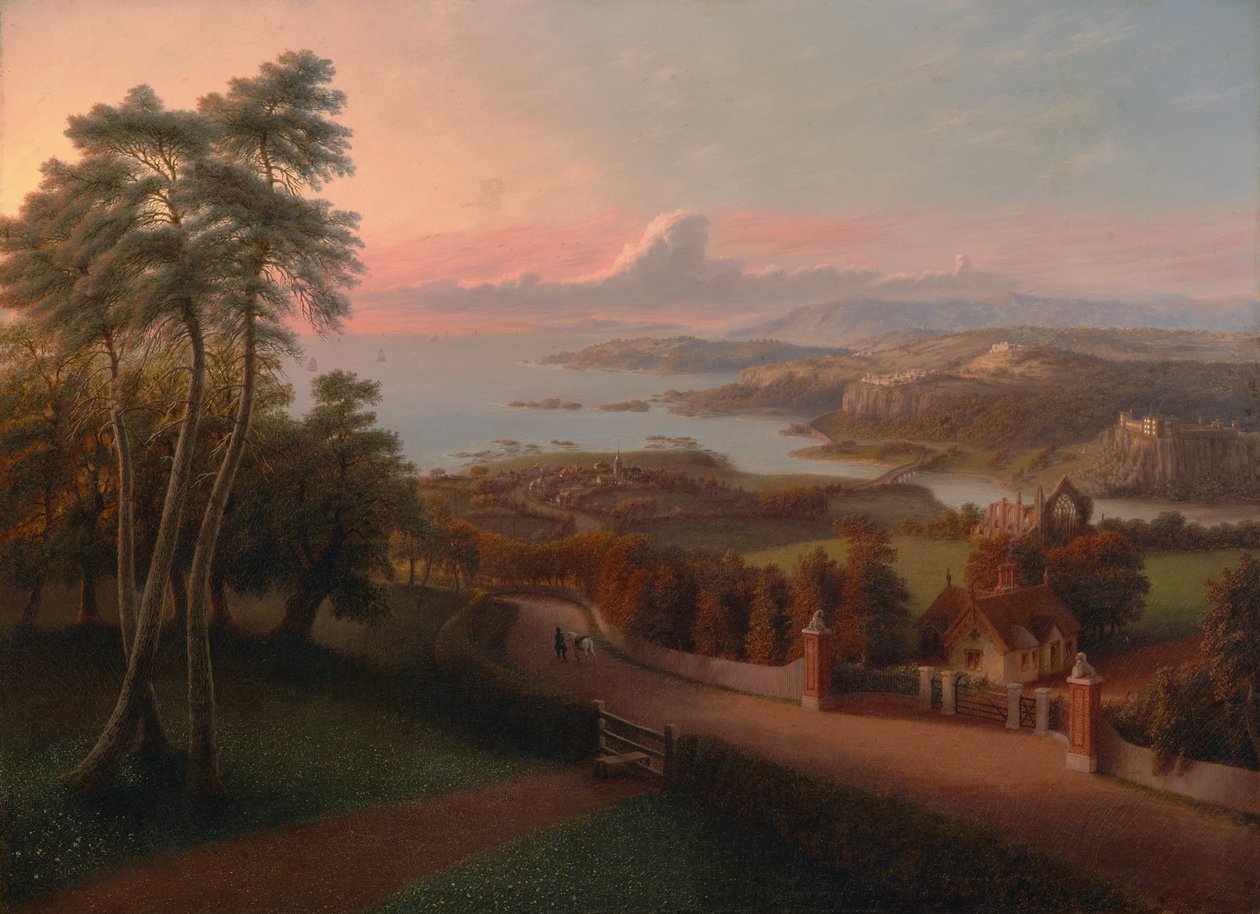 Auringonlasku maaseutumaisemassa 1846 (Öljy kankaalle) tekijältä George Harvey