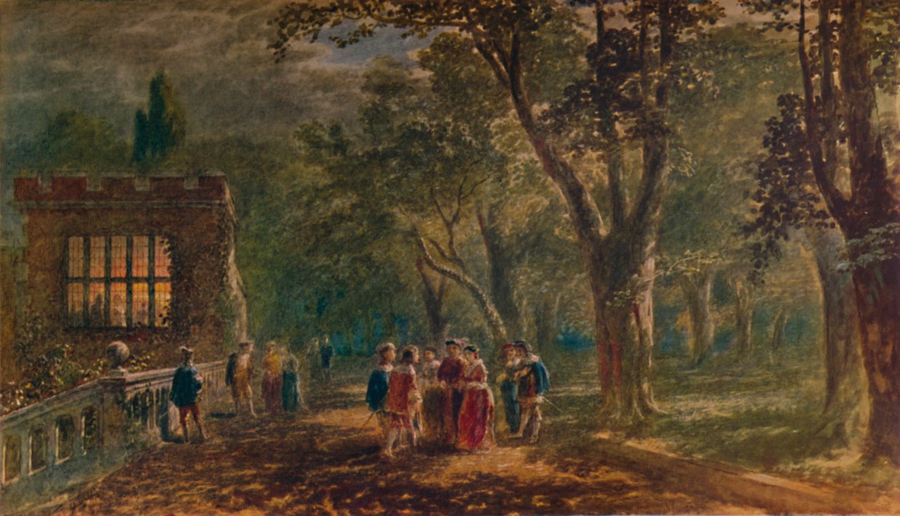 Kesäyö: Terassi, Haddon Hall, 1875, 1935 tekijältä George Haydock Dodgson