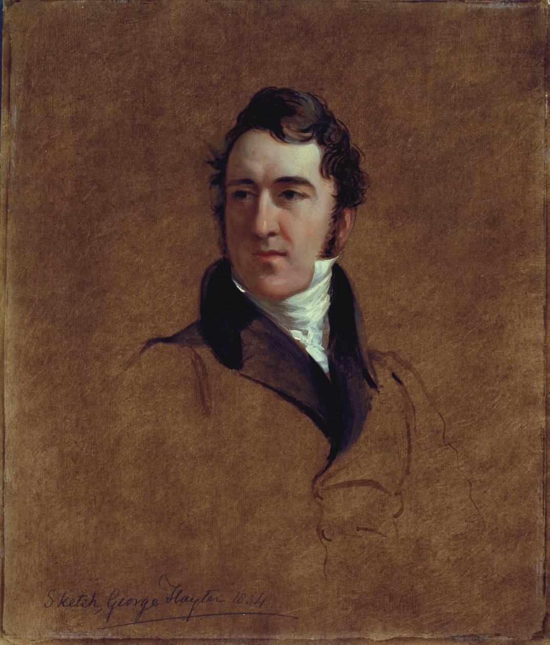 Muotokuva luonnos John Poulterista, 1834 (öljy myllylevylle) tekijältä George Hayter