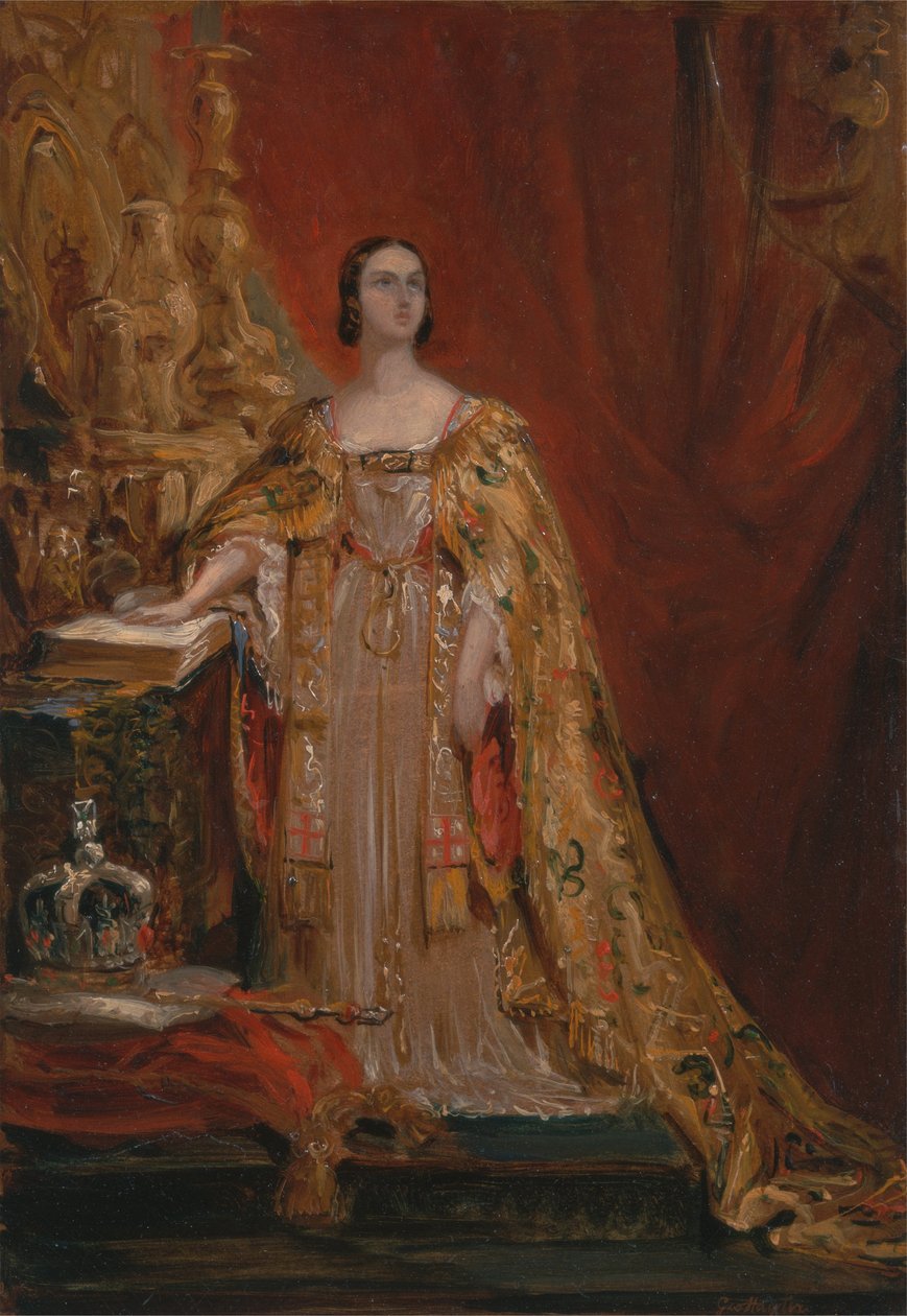 Kuningatar Victoria vannoo kruunajaisvalan 28. kesäkuuta 1838. tekijältä George Hayter