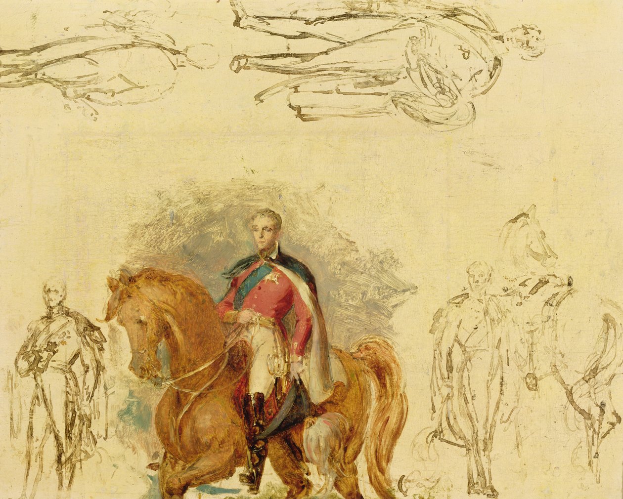 Tutkimuksia Wellingtonin herttualle (1769-1852) (öljy aluksella) tekijältä George Hayter