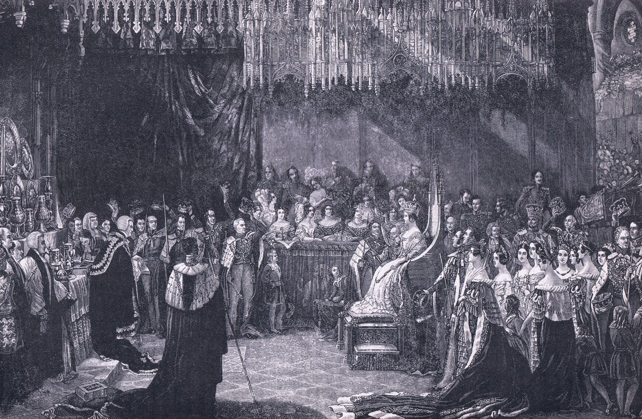 Kuningatar Victorian kruunajaiset 1838 tekijältä George Hayter