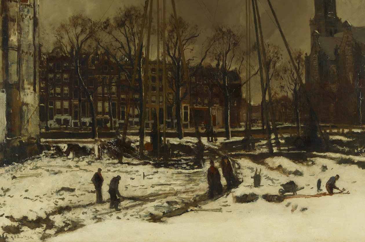 Raadhuisstraat-kadun läpimurto talvella tekijältä George Hendrik Breitner