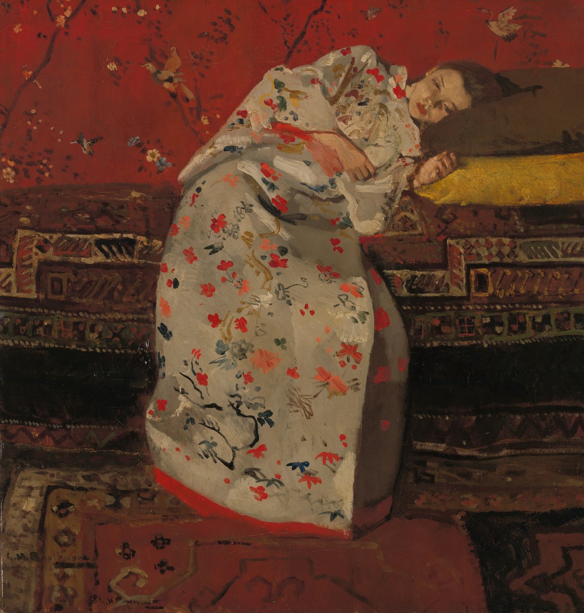 Hollanti: Meisje in witte kimono Tyttö valkoisessa kimonossa tekijältä George Hendrik Breitner