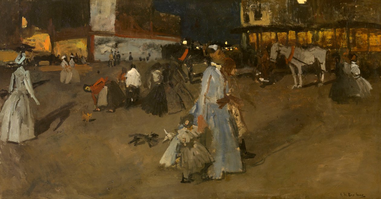 Ilta Amsterdamin Dam-aukiolla tekijältä George Hendrik Breitner
