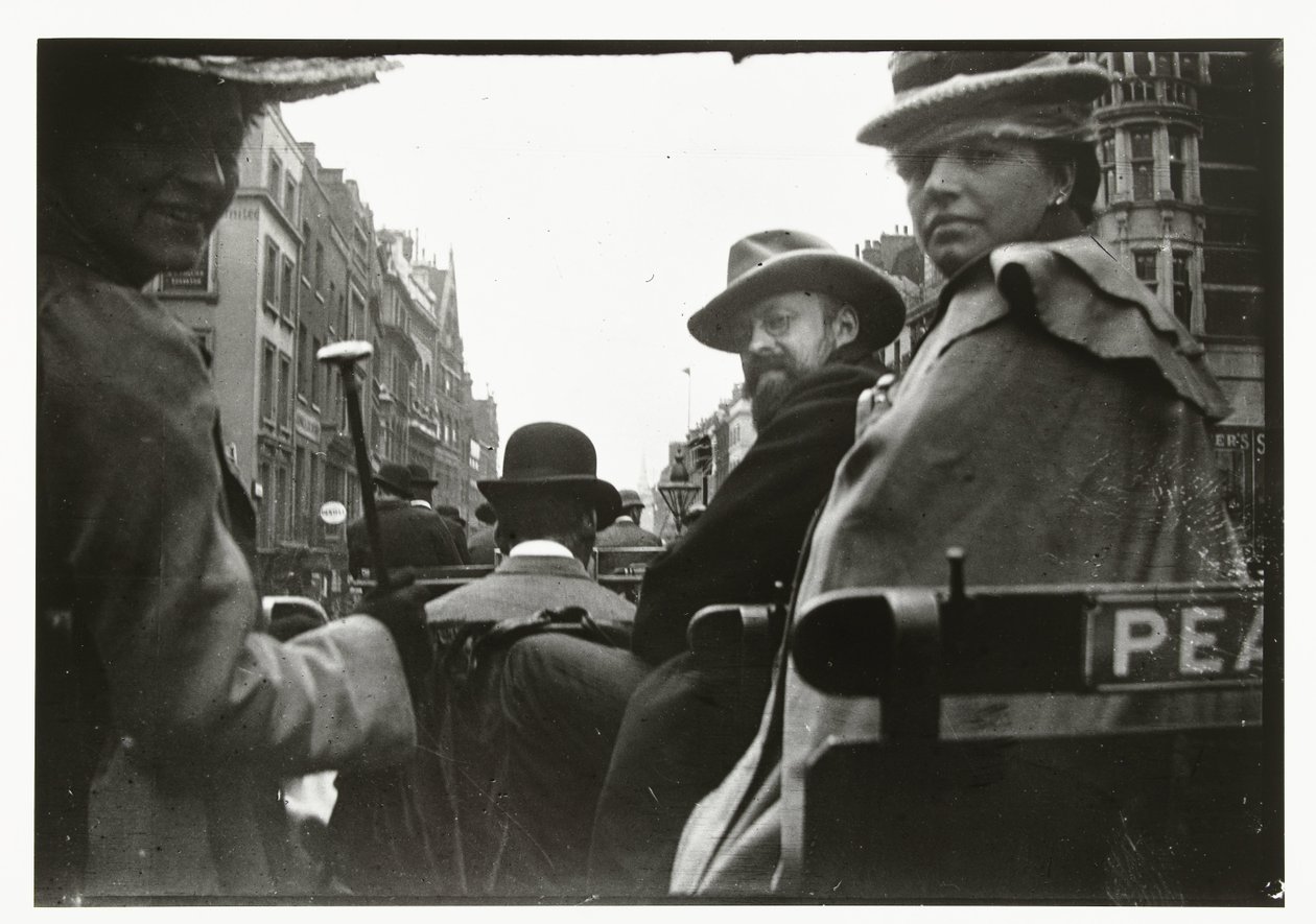 George Breitner ja Marius Bauer vaunuissa Lontoossa tekijältä George Hendrik Breitner