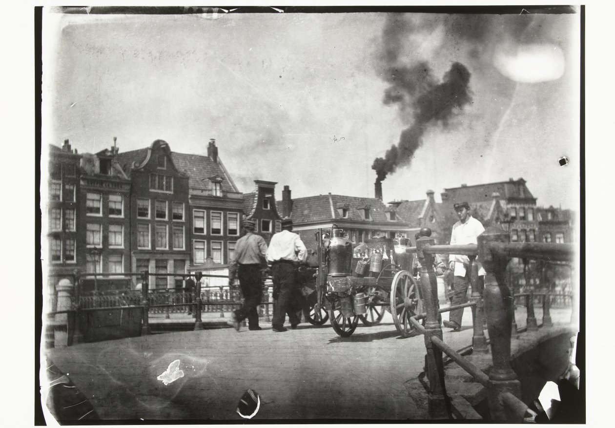Näkymä Prinsengrachtille Leidsegrachtin ylittävällä sillalla Amsterdamissa tekijältä George Hendrik Breitner