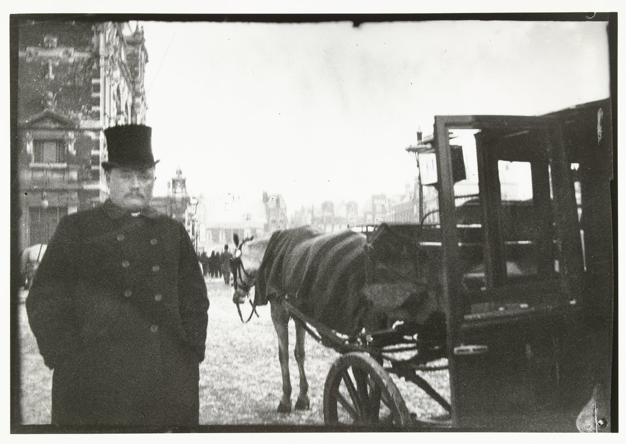 Hevosia vaunuineen Leidsepleinillä Amsterdamissa tekijältä George Hendrik Breitner