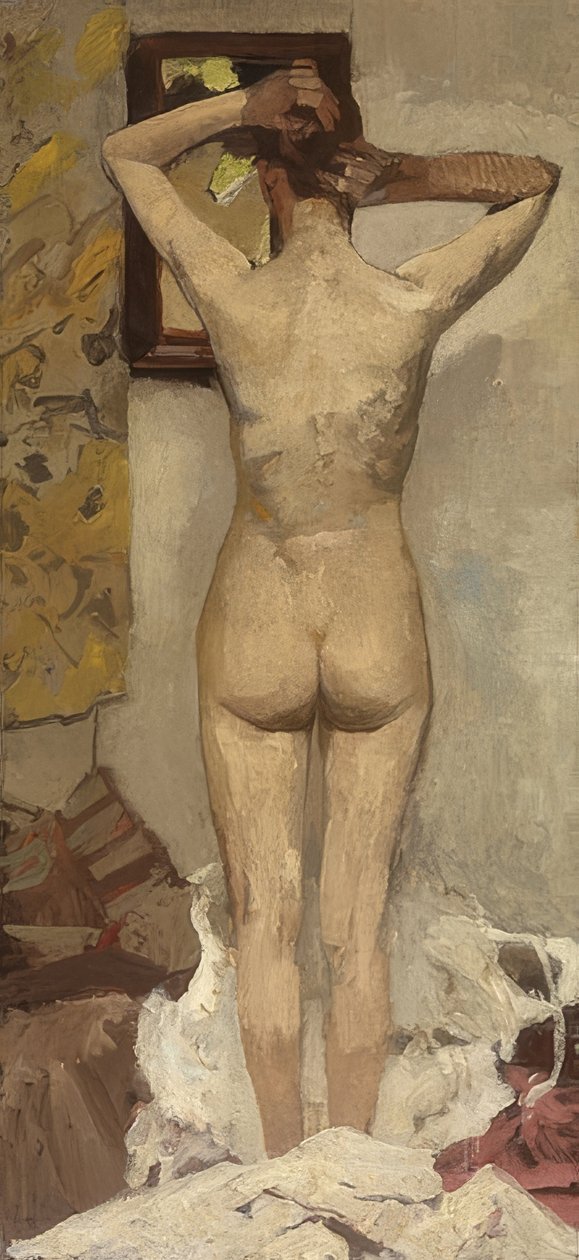 Seisova alaston. Noin 1893 tekijältä George Hendrik Breitner
