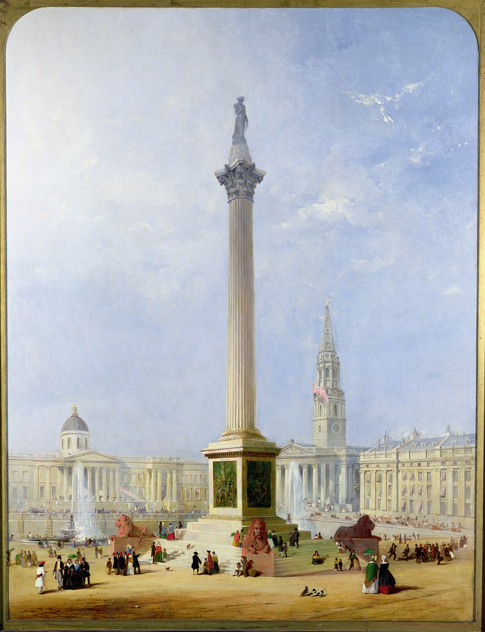Projisoitu näkymä Trafalgar Squarelle, 1844 tekijältä George Henry Andrews