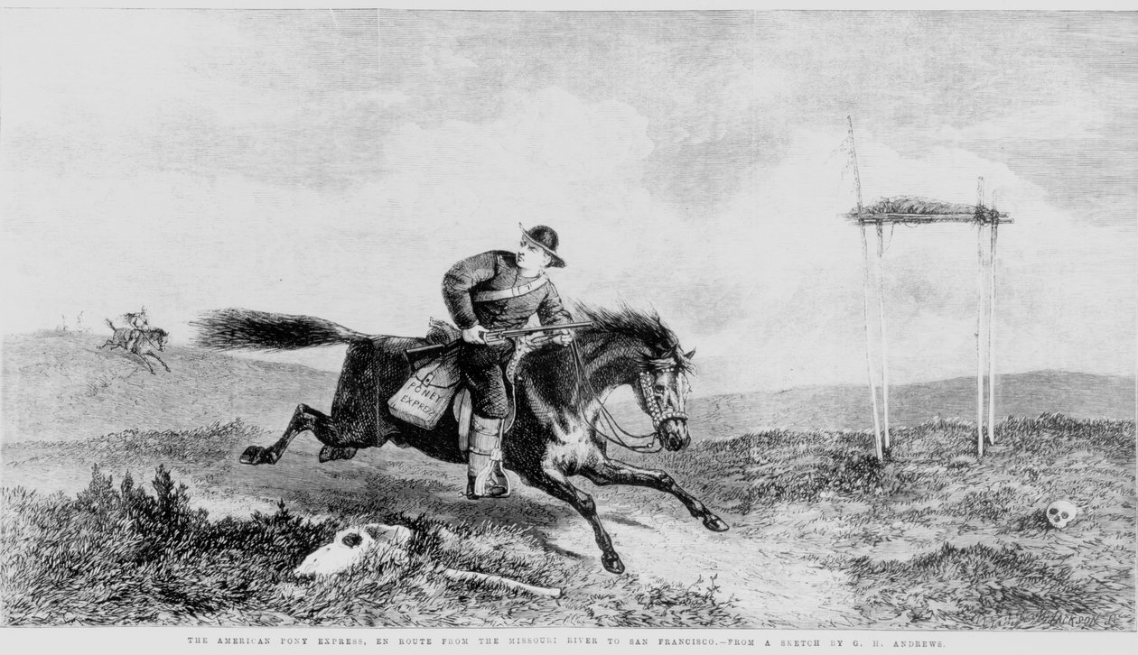 American Pony Express, matkalla Missouri-joelta San Franciscoon tekijältä George Henry Andrews