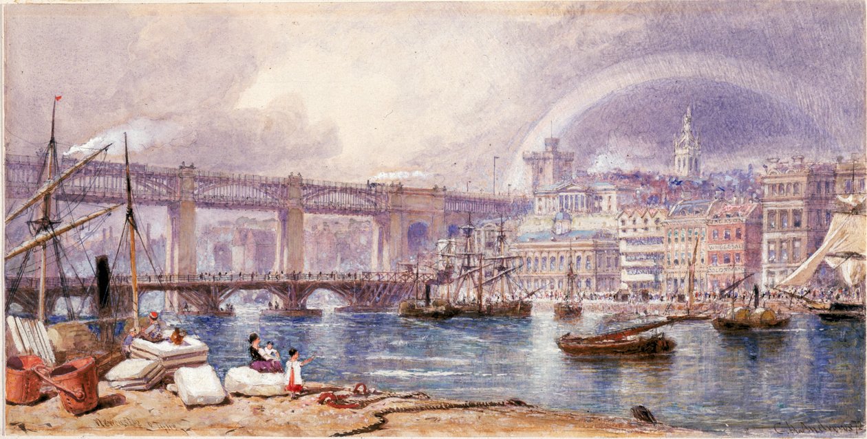 Näkymä Newcastle upon Tyneen (vartalon väri) tekijältä George Henry Andrews