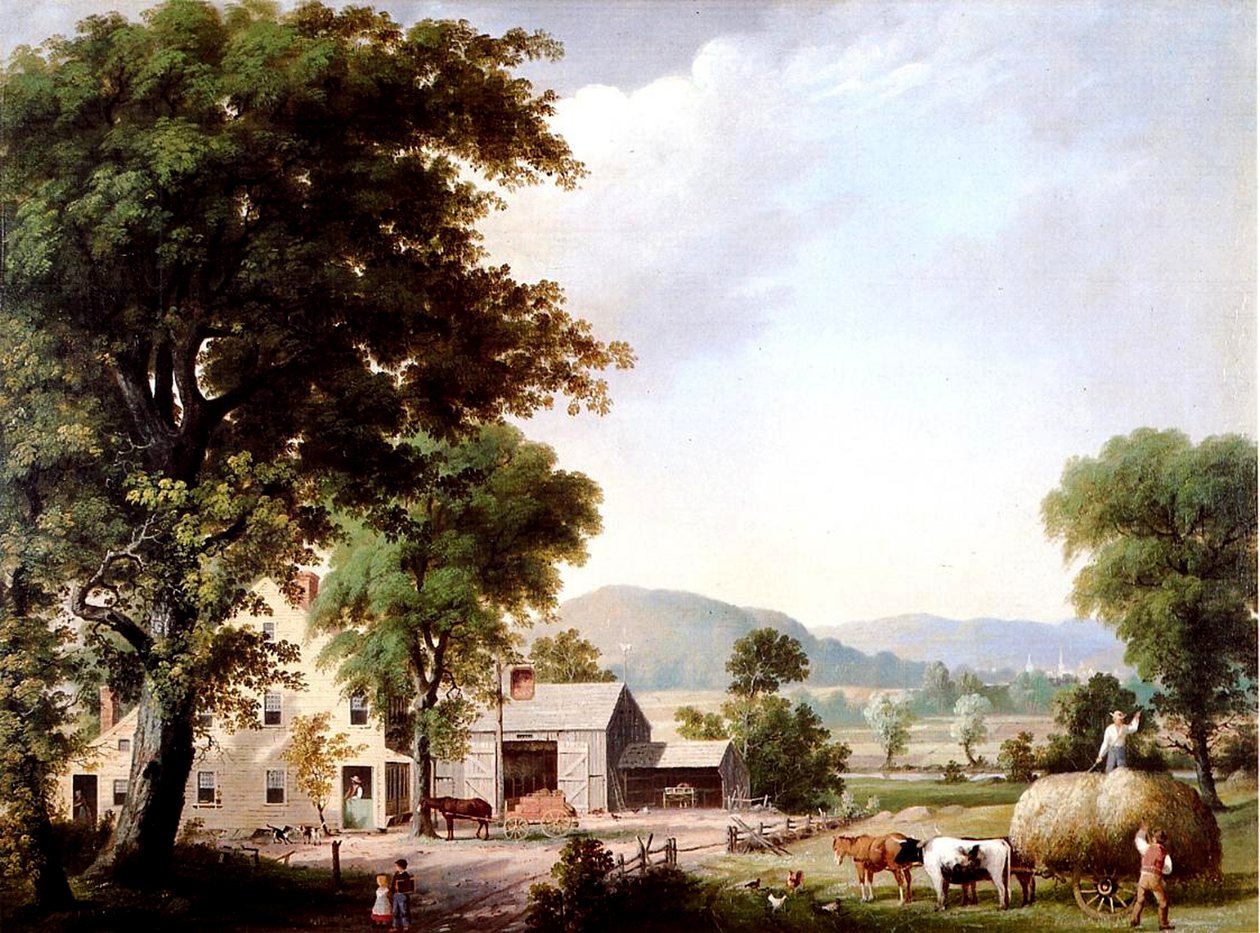 Haying Jones Innissä, 1854 tekijältä George Henry Durrie