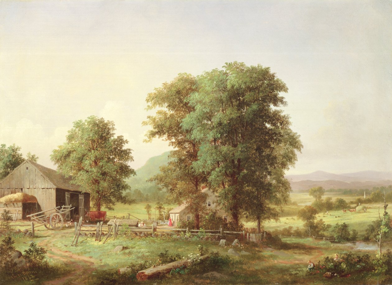 Kesämaisema, 1862 tekijältä George Henry Durrie