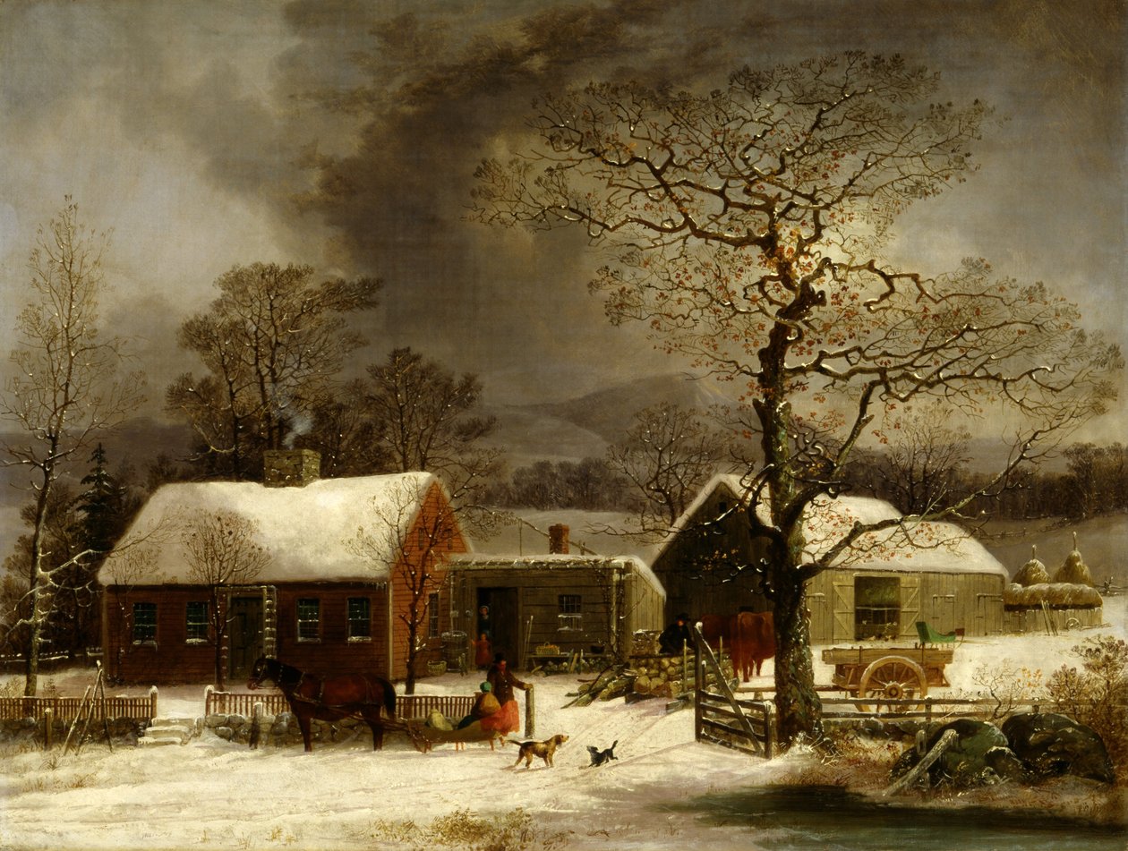 Talvikohtaus New Havenissa, Connecticutissa tekijältä George Henry Durrie