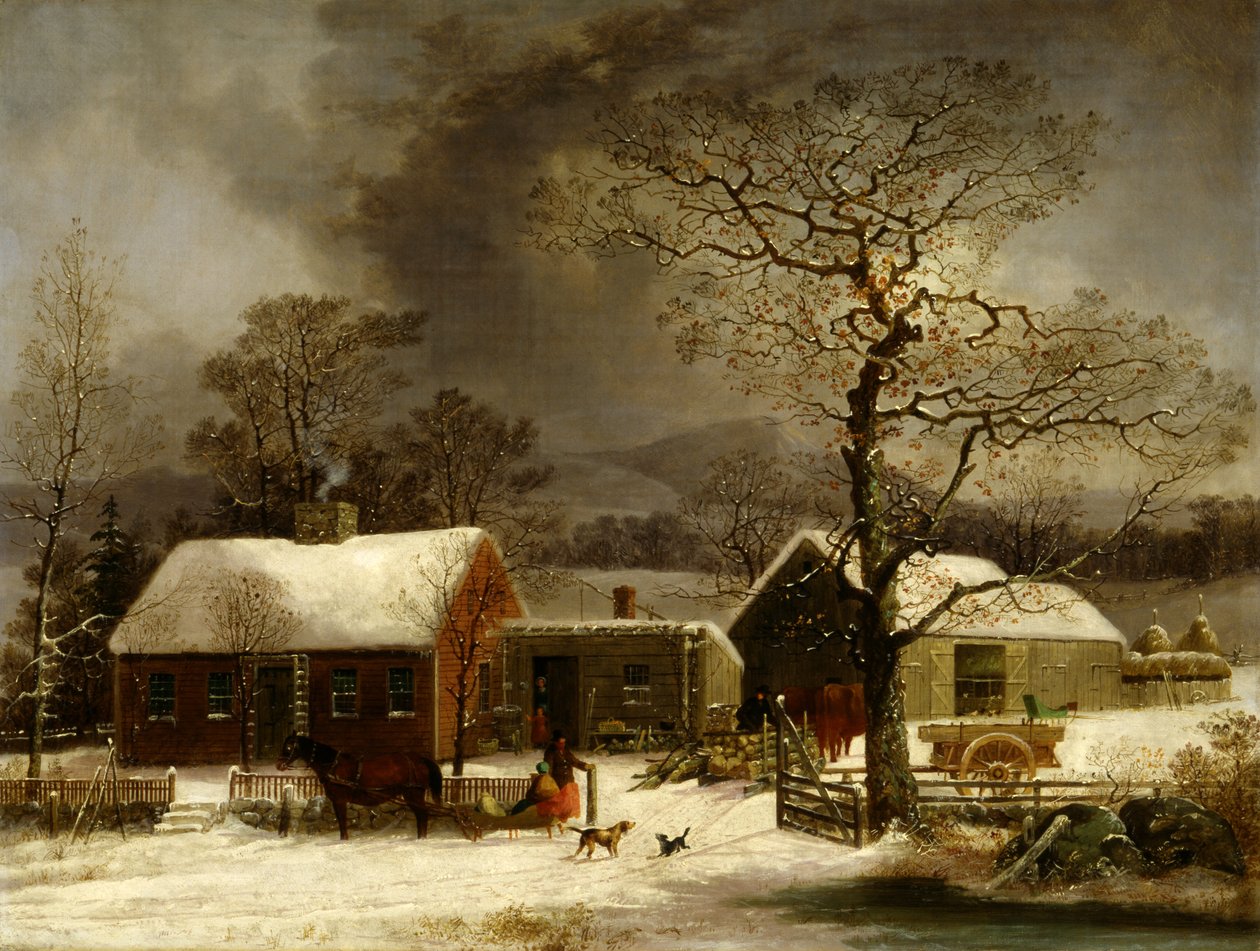 Winter Scene New Havenissa, Connecticutissa, noin. 1858. tekijältä George Henry Durrie