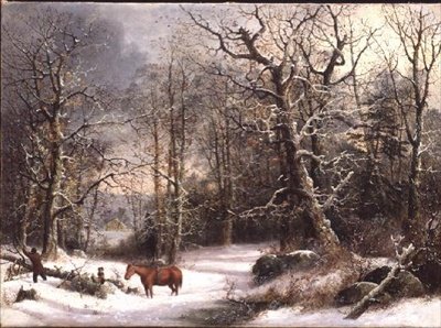 Woodsman talvella tekijältä George Henry Durrie