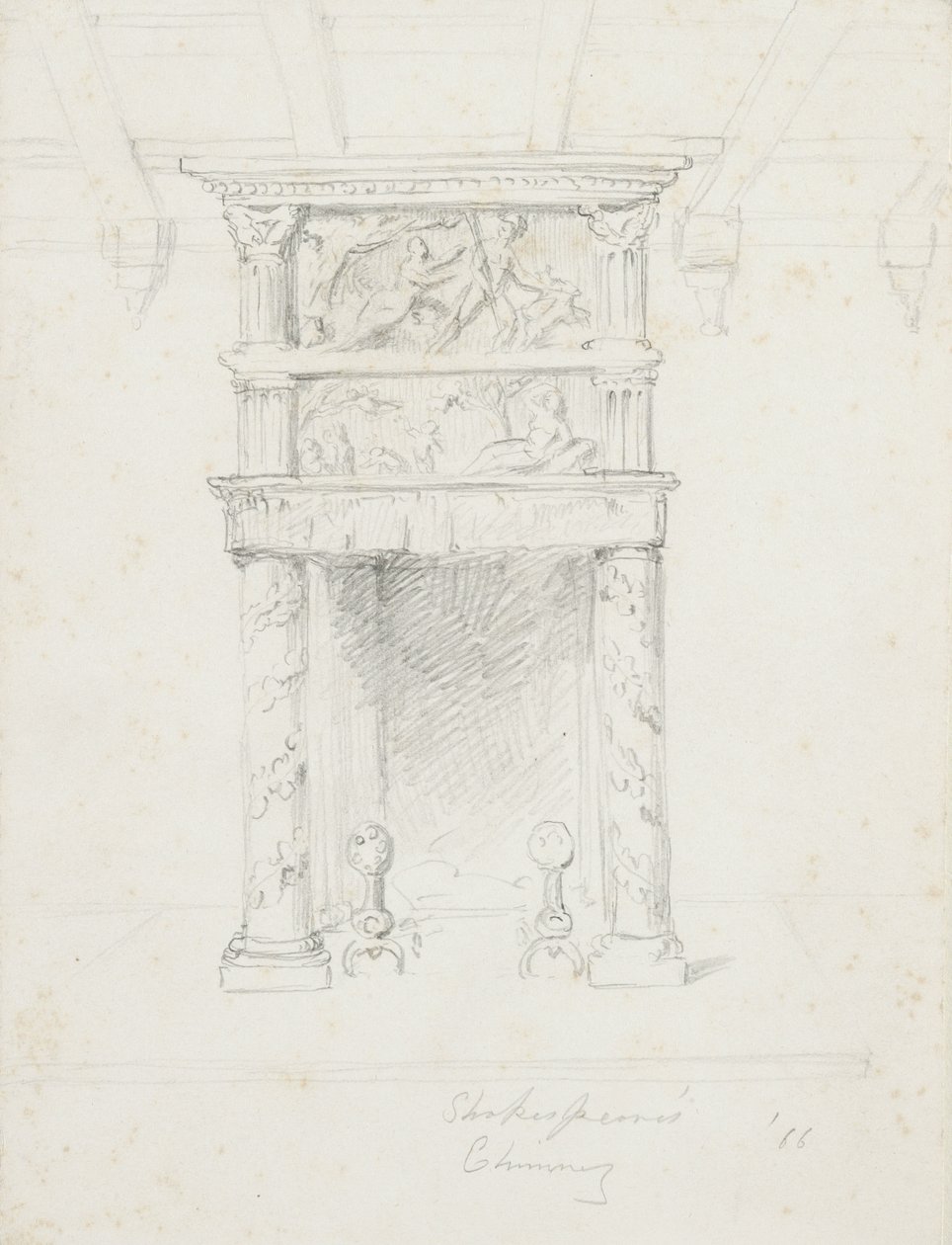 Shakespeares Chimney, 1866 (grafiitti kermanvärisellä paperilla) tekijältä George Henry Hall