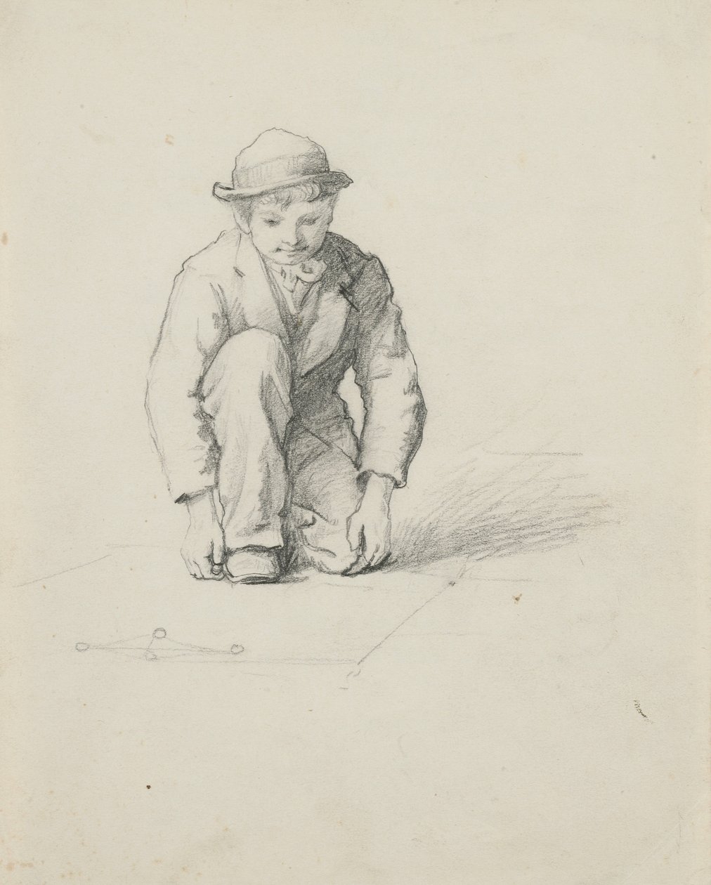 Untitled - Poika leikkii marmoria tekijältä George Henry Hall