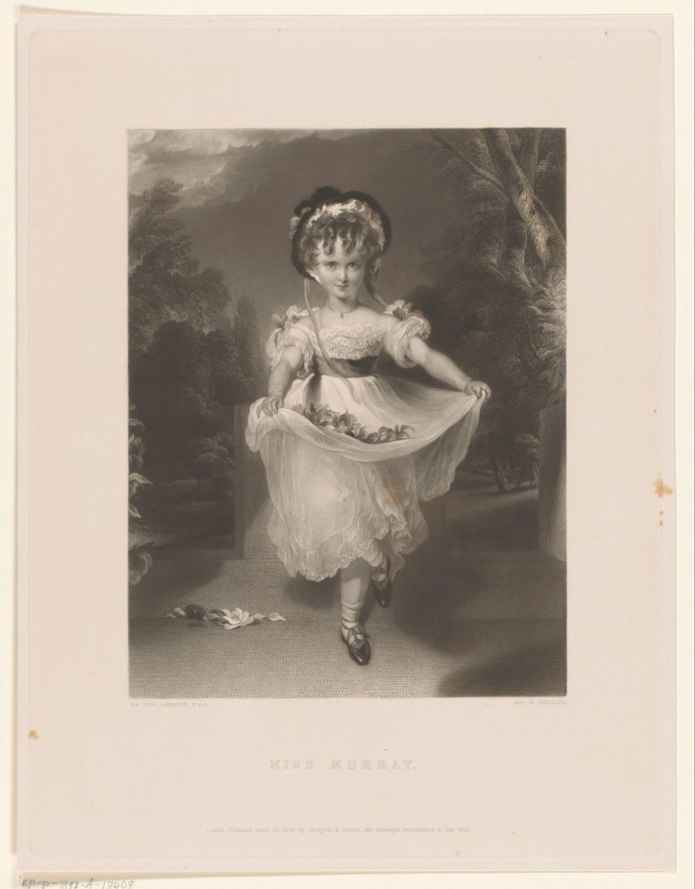 Muotokuva Louisa Georgina Augusta Anne Murray Miss Murray (nimi esineessä) tekijältä George Henry Phillips