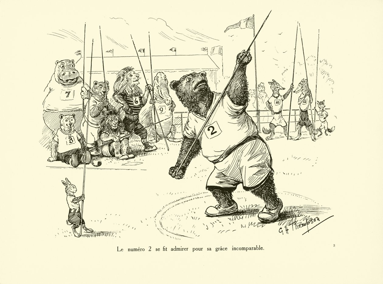 Numeroa 2 ihailtiin hänen vertaansa vailla olevasta siroudestaan (litografia). tekijältä George Henry Thompson