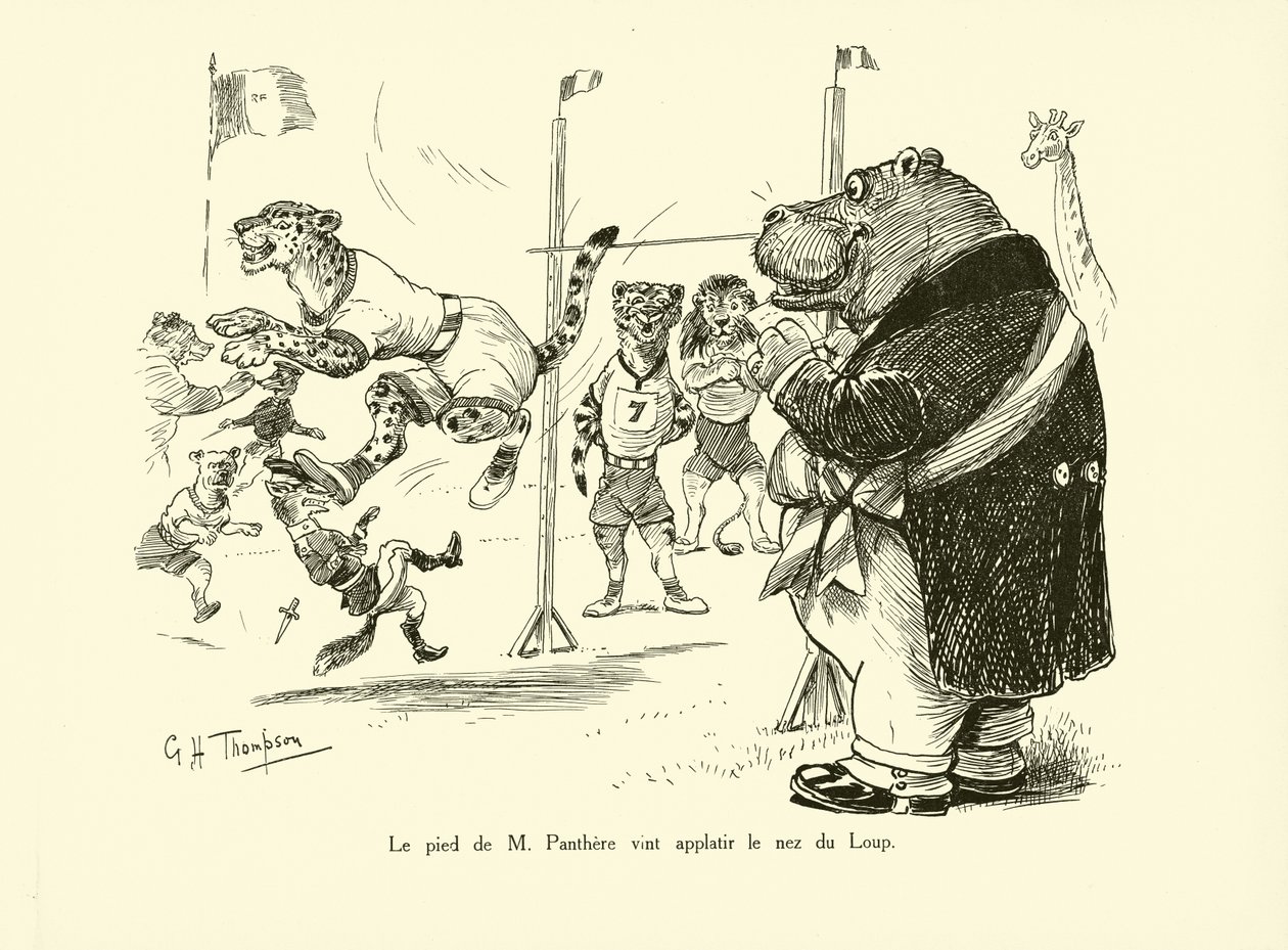 Herra Pantterin jalka litisti suden nenän (litografia). tekijältä George Henry Thompson