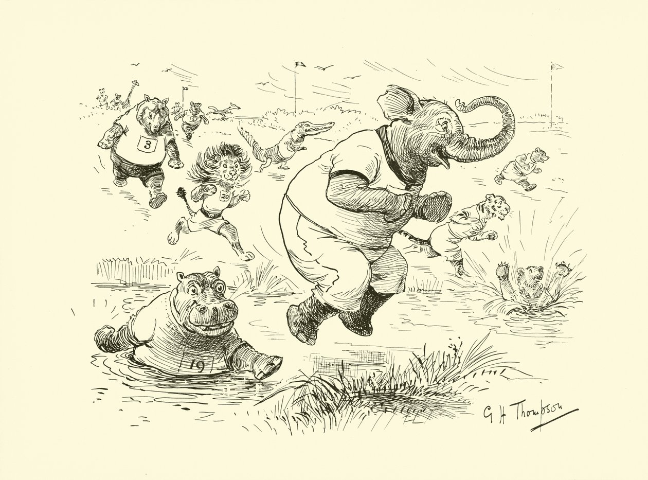 Eläimet olympialaisissa (litografia) tekijältä George Henry Thompson
