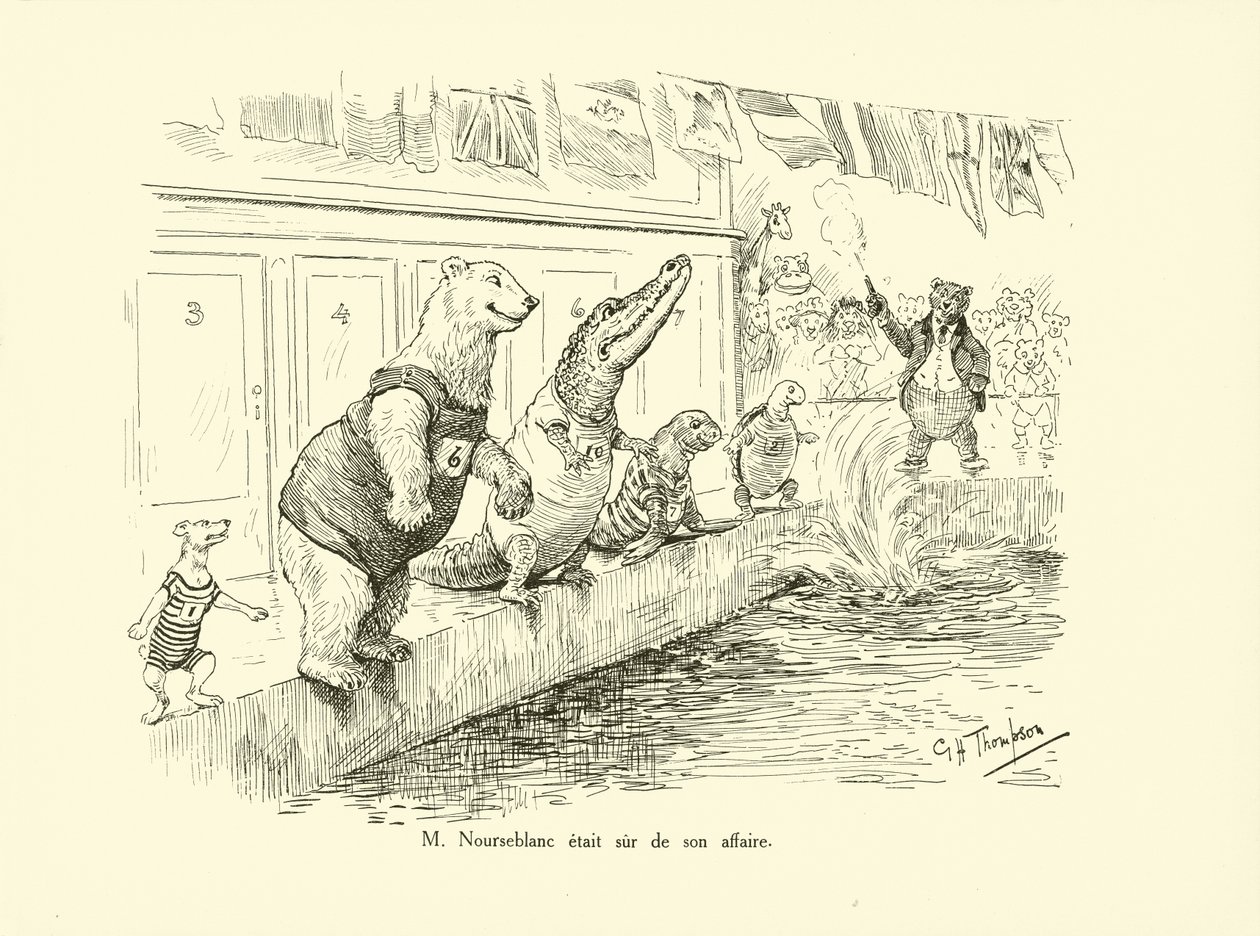 Herra Nourseblanc oli varma asiastaan (litografia). tekijältä George Henry Thompson