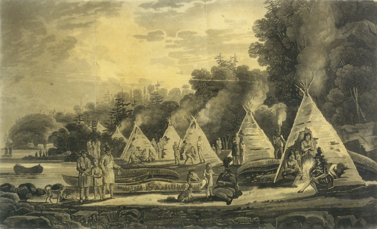 Kotimaassa olevien intiaanien leiri, 1807 tekijältä George Heriot