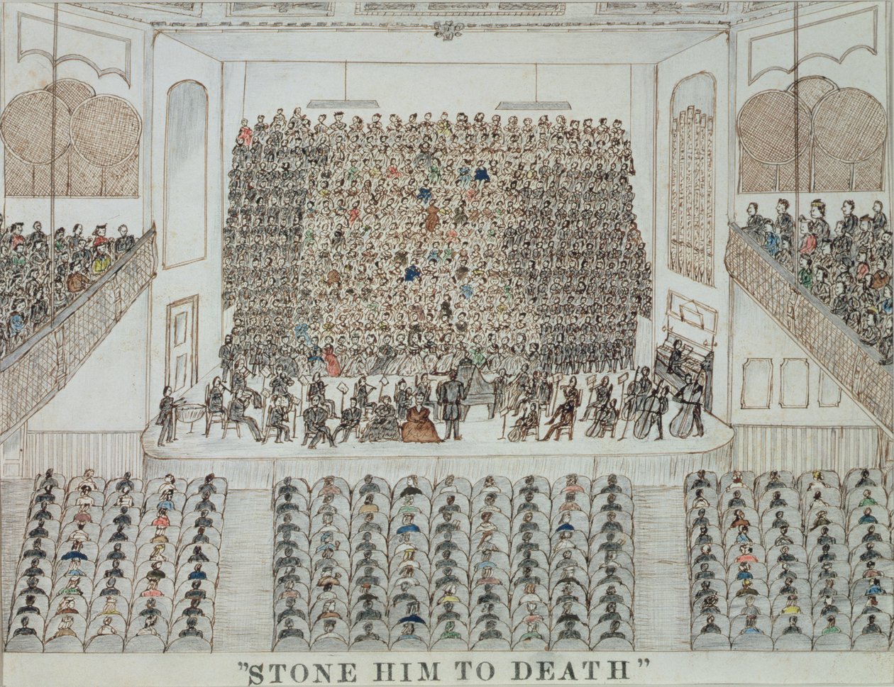 Kivittäkää hänet kuoliaaksi! 1871-76 (tussi  tussi  akvarelli paperille) tekijältä George Holten Perkins
